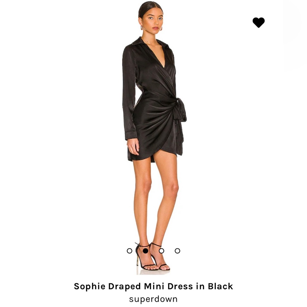 Superdown from Revolve - satin wrap dress with side zipper. Like new. Worn once.
